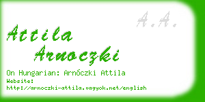 attila arnoczki business card